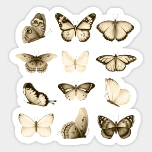 Vintage Black & Cream Butterfly Pattern Sticker